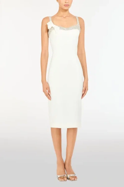 Jenny Packham Lucy Crystal-embellished Bow Midi Dress In White
