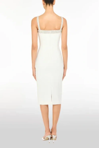 Jenny Packham Lucy Crystal-embellished Bow Midi Dress In White