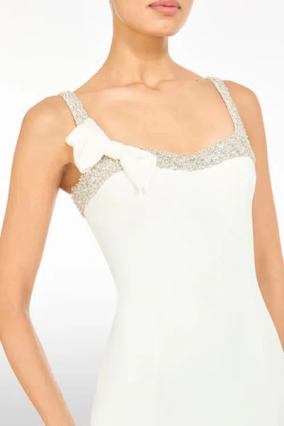 Jenny Packham Lucy Crystal-embellished Bow Midi Dress In White