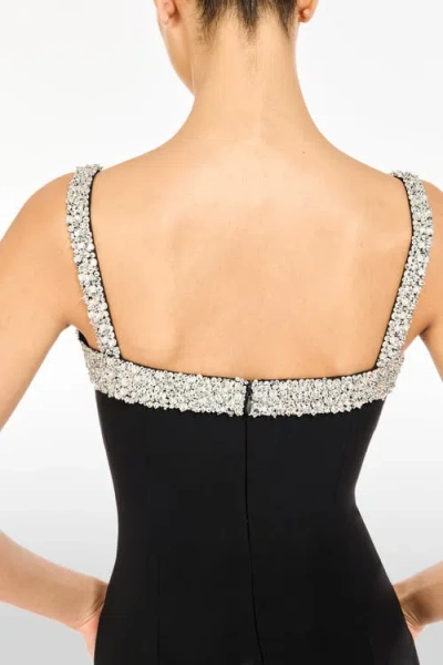 Jenny Packham Lucy Crystal-embellished Bow Midi Dress In Black