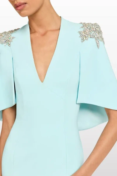 Jenny Packham Star Shower Rhinestone-embellished Maxi Dress In Blue