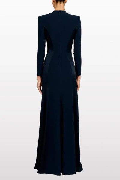 Jenny Packham Ghost Orchid Embellished Long-sleeve Maxi Dress