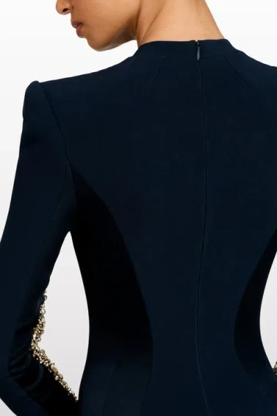 Jenny Packham Ghost Orchid Embellished Long-sleeve Maxi Dress