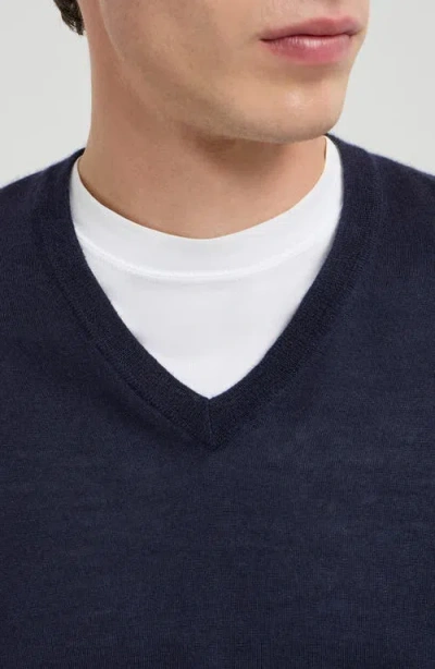 Brunello Cucinelli Cashmere And Silk Lightweight Sweater In Blue