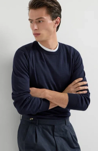 Brunello Cucinelli Wool And Cashmere Lightweight Sweater In Blue