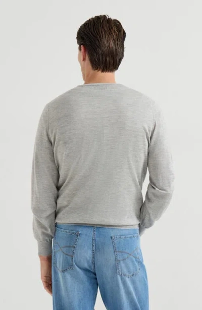 Brunello Cucinelli Cashmere And Silk Lightweight Sweater In Gray