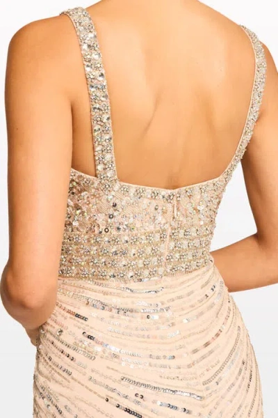 Jenny Packham Elixir Sequin-embellished Maxi Dress In Neutral