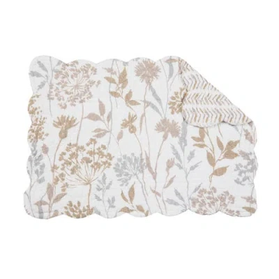 C & F Home C&f Home Carmella Fields 100% Cotton Quilted Set Of 6 Placemats 13" X 19" In White