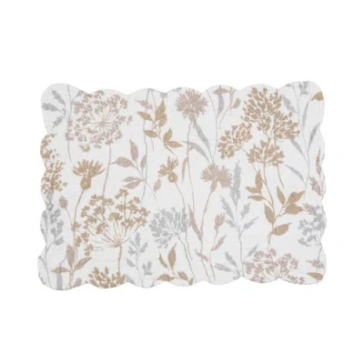 C & F Home C&f Home Carmella Fields 100% Cotton Quilted Set Of 6 Placemats 13" X 19" In White