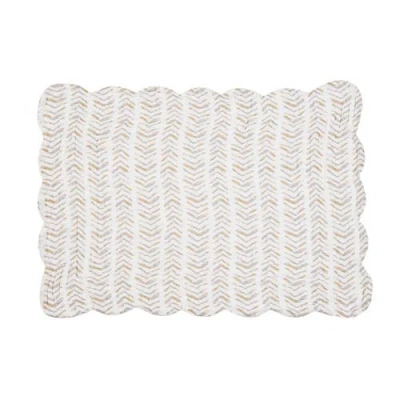 C & F Home C&f Home Carmella Fields 100% Cotton Quilted Set Of 6 Placemats 13" X 19" In White