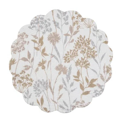 C & F Home C&f Home Carmella Fields Round 100% Cotton Set Of 6 Placemats 17" In White