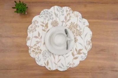 C & F Home C&f Home Carmella Fields Round 100% Cotton Set Of 6 Placemats 17" In White