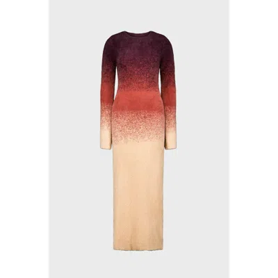 Saemdi Gradient Knit Dress In Brown