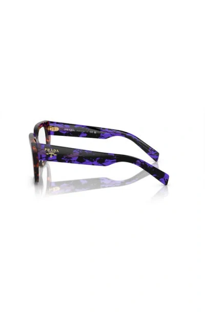 Prada 52mm Irregular Optical Glasses In Multi