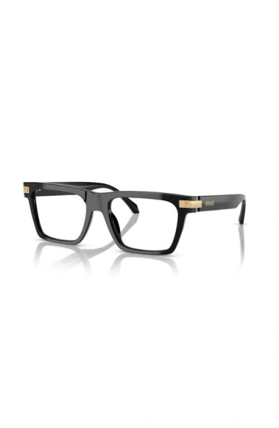Versace 55mm Rectangle Optical Glasses In Black