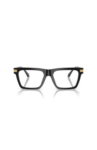 Versace 55mm Rectangle Optical Glasses In Black