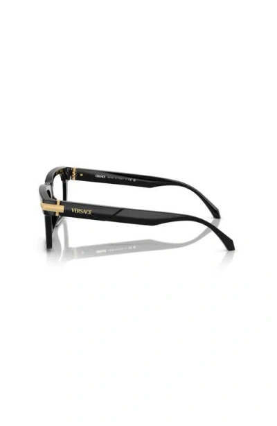 Versace 55mm Rectangle Optical Glasses In Black