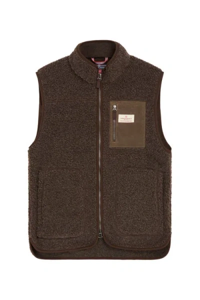 Amundsen Heroes Wool Fleece Vest Womens In Brown