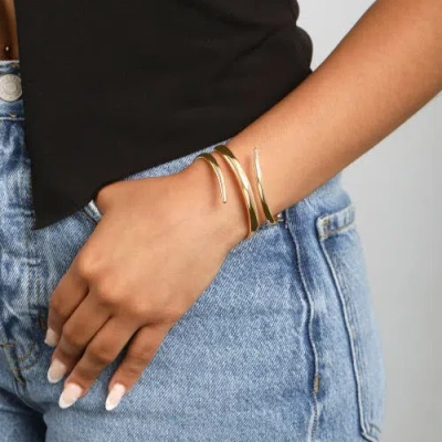Bcbg Spiral Wrap Cuff Bracelet In Gold