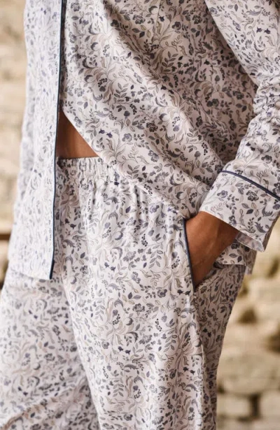 Christy Ditsy Gingham Cotton Percale Floral Pyjamas In Blue