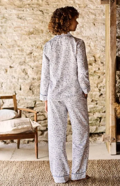 Christy Ditsy Gingham Cotton Percale Floral Pyjamas In Blue