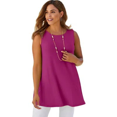 Jessica London Stretch Knit Sleeveless Swing Tunic In Pattern