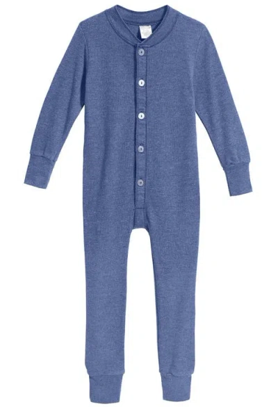 City Threads Kids' Soft & Cozy Thermal One-piece Union Christmas Outfit Suit In Blue