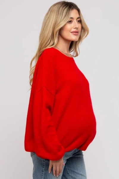 Pinkblush Basic Drop Shoulder Sweater In Red