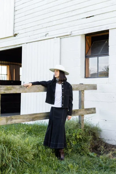 By Tess Collection Jade Skirt In Blue