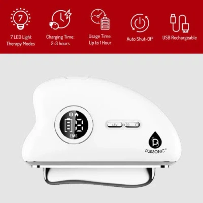 Pursonic Led Rejuvenation Duo Eye Mask & 7-in-1 Light Therapy Device In Silver