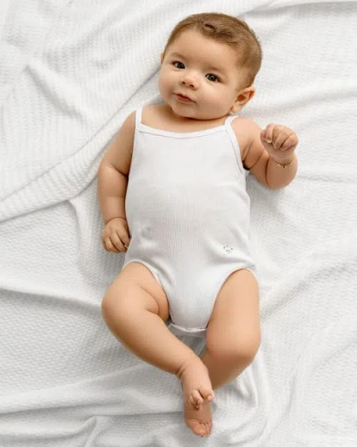Minimoi 3 Pair Cotton Ribbed And Dot Pattern Bodysuits In White