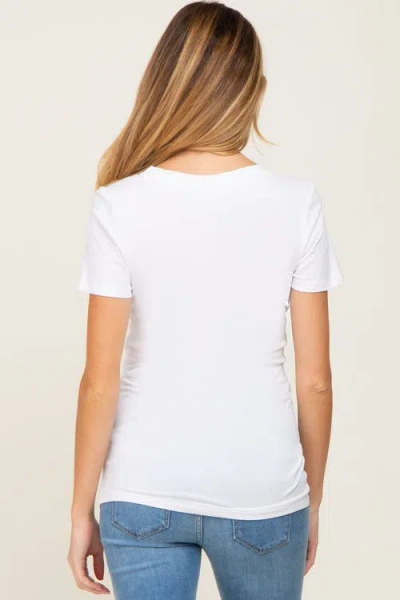Pinkblush Basic Crew Neck Tee In White