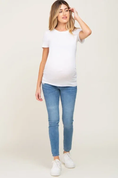 Pinkblush Basic Crew Neck Tee In White