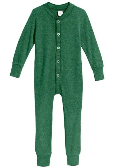 City Threads Kids' Soft & Cozy Thermal One-piece Union Christmas Outfit Suit In Green