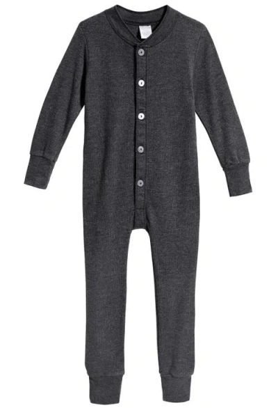 City Threads Kids' Soft & Cozy Thermal One-piece Union Christmas Outfit Suit In Black