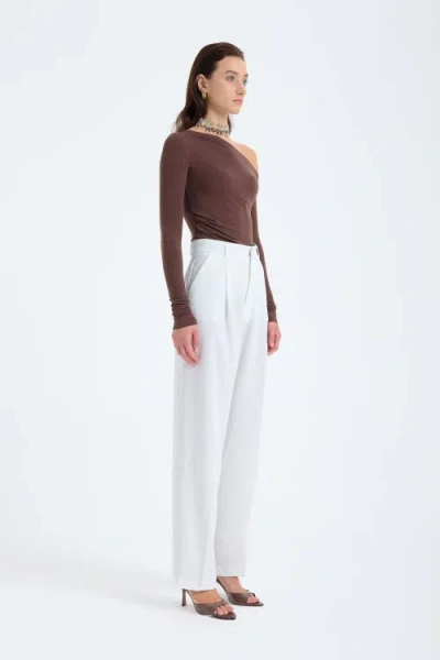 Monlicia Nevara High Waist Palazzo Pant In White