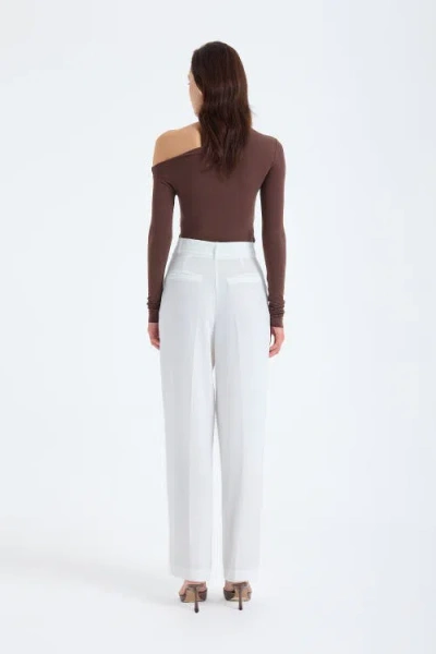 Monlicia Nevara High Waist Palazzo Pant In White