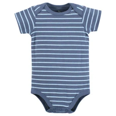 Hudson Baby Little Soft Cotton All-in-one Outfits, Set Of 3 In Blue