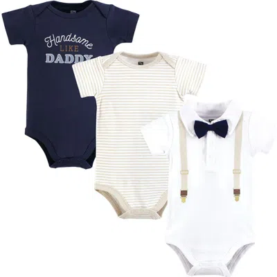 Hudson Baby Little Soft Cotton All-in-one Outfits, Set Of 3 In Multi