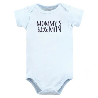 Hudson Baby Little Soft Cotton All-in-one Outfits, Set Of 3 In Blue