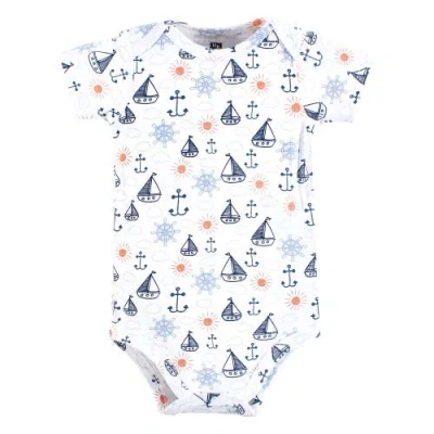 Hudson Baby Little Soft Cotton All-in-one Outfits, Set Of 3 In Blue