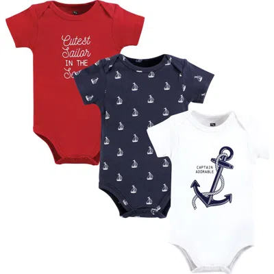 Hudson Baby Little Soft Cotton All-in-one Outfits, Set Of 3 In Multi