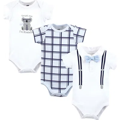 Hudson Baby Little Soft Cotton All-in-one Outfits, Set Of 3 In Multi