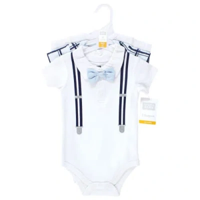 Hudson Baby Little Soft Cotton All-in-one Outfits, Set Of 3 In Multi