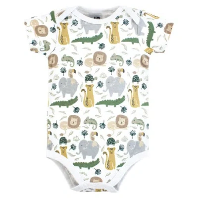 Hudson Baby Little Soft Cotton All-in-one Outfits, Set Of 3 In Green