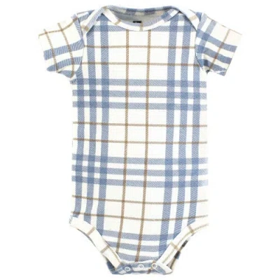 Hudson Baby Little Soft Cotton All-in-one Outfits, Set Of 3 In Blue