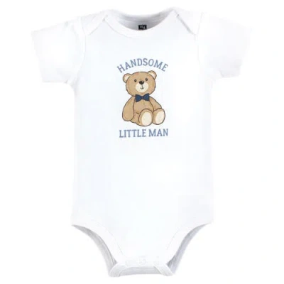 Hudson Baby Little Soft Cotton All-in-one Outfits, Set Of 3 In Blue