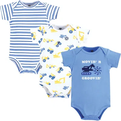 Hudson Baby Little Soft Cotton All-in-one Outfits, Set Of 3 In Multi