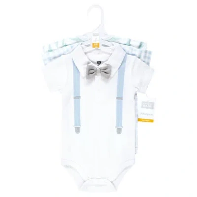 Hudson Baby Little Soft Cotton All-in-one Outfits, Set Of 3 In White