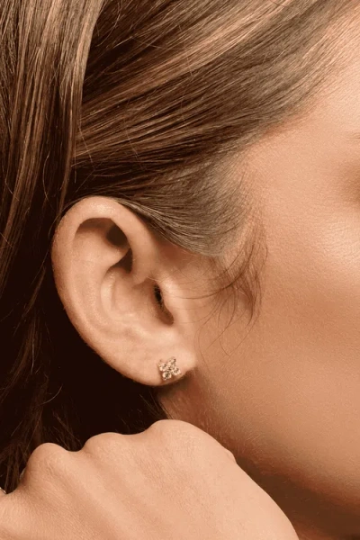 Electric Picks Bella Dainty Clover Studs In Gold